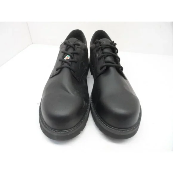 Dakota Men's Lace-Up Steel Toe Sport Oxford Shoes 3023 Black Leather Size 10.5M